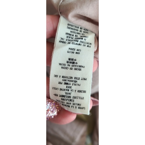 Free People Fairy Boho Women Top Medium Bell Sleeve Pink So Obviously Yours Bows - Picture 11 of 13